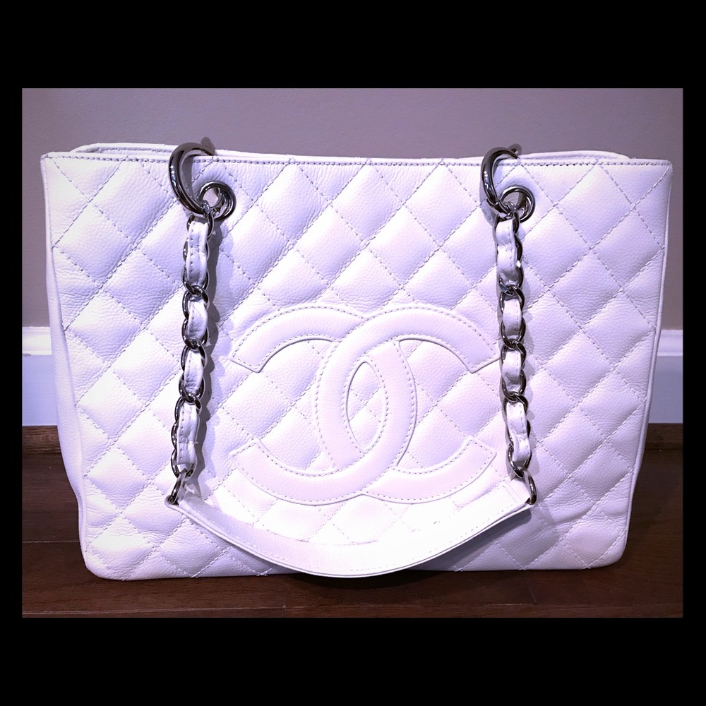 White Chanel shopper Guaranteed Authentic